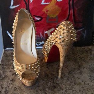 CHRISTIAN LOUBOUTIN LADY PEEP SPIKES 150